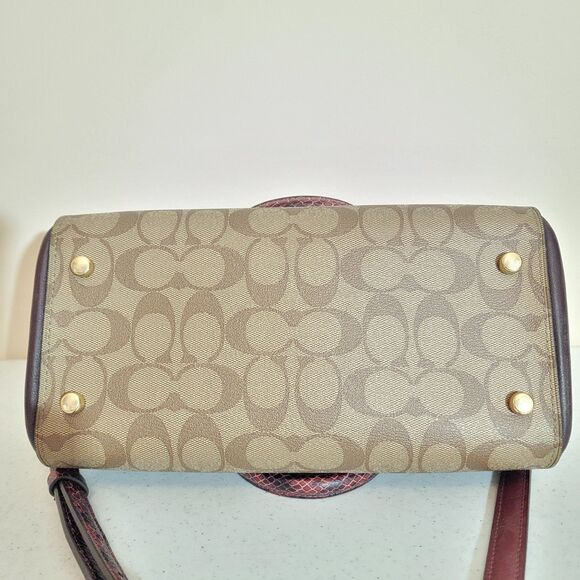 Coach Rowan PVC Leather & Snakeskin Trim Satchel Bag Purse H1981-F89005 - Picture 14 of 14